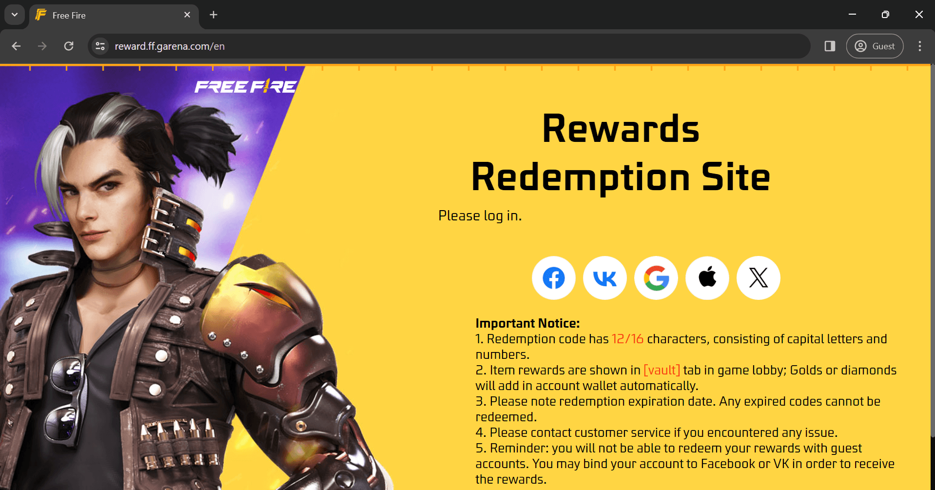 Kode redeem Garena Free Fire 7 September dengan hadiah melimpah